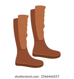 Illustrated Collection of Unique Winter Footwear Styles. Flat Vector