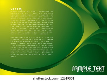 Illustrated colorful background with copy space in green