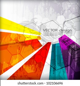 Illustrated colorful layout with abstraction