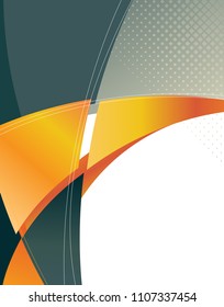 Illustrated colorful layout with abstraction. Magazine cover, business brochure template.