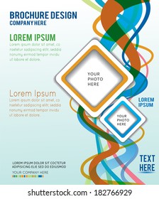 Illustrated colorful layout with abstraction. Magazine cover, business brochure template.