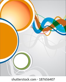 Illustrated colorful layout with abstraction. Magazine cover, business brochure template.