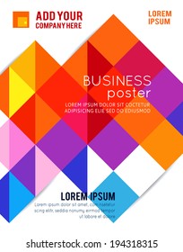 Illustrated colorful layout with abstraction. Magazine cover, business brochure template.