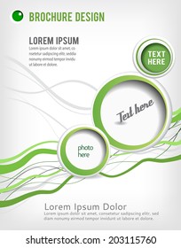 Illustrated colorful layout with abstraction. Magazine cover, business brochure template.