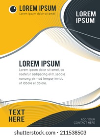Illustrated colorful layout with abstraction. Magazine cover, business brochure template.
