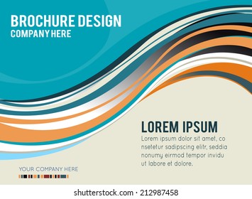 Illustrated colorful layout with abstraction. Magazine cover, business brochure template.
