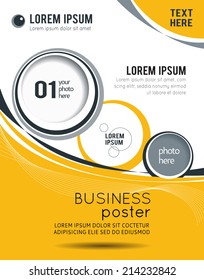 Illustrated colorful layout with abstraction. Magazine cover, business brochure template.