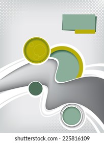 Illustrated colorful layout with abstraction. Magazine cover, business brochure template.