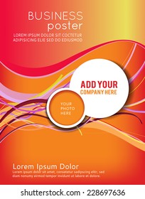 Illustrated colorful layout with abstraction. Magazine cover, business brochure template.