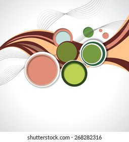 Illustrated colorful layout with abstraction. Magazine cover, business brochure template.
