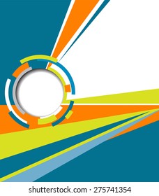 Illustrated colorful layout with abstraction. Magazine cover, business brochure template.