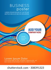 Illustrated colorful layout with abstraction. Magazine cover, business brochure template.
