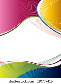 Illustrated colorful layout with abstraction. Magazine cover, business brochure template.
