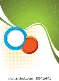 Illustrated colorful layout with abstraction. Magazine cover, business brochure template.