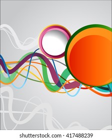 Illustrated colorful layout with abstraction. Magazine cover, business brochure template.