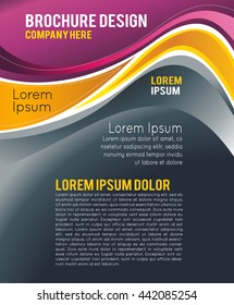 Illustrated colorful layout with abstraction. Magazine cover, business brochure template.