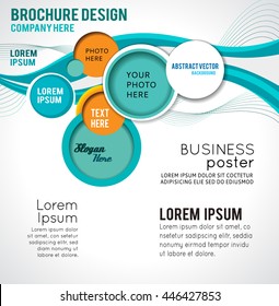 Illustrated colorful layout with abstraction. Magazine cover, business brochure template.