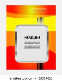 Illustrated colorful layout with abstraction. Magazine cover, business brochure template.
