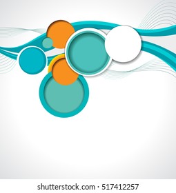 Illustrated colorful layout with abstraction. Magazine cover, business brochure template.