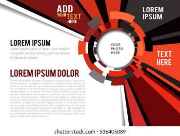 Illustrated colorful layout with abstraction. Magazine cover, business brochure template.