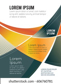 Illustrated colorful layout with abstraction. Magazine cover, business brochure template.