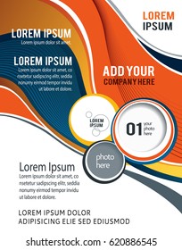 Illustrated colorful layout with abstraction. Magazine cover, business brochure template.