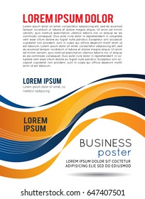 Illustrated colorful layout with abstraction. Magazine cover, business brochure template.