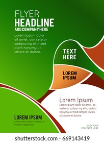 Illustrated colorful layout with abstraction. Magazine cover, business brochure template.