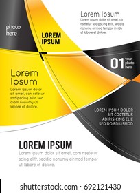 Illustrated colorful layout with abstraction. Magazine cover, business brochure template.