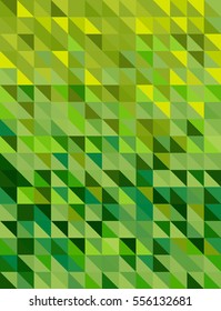 Illustrated colorful layout with triangle abstract. Business brochure template.