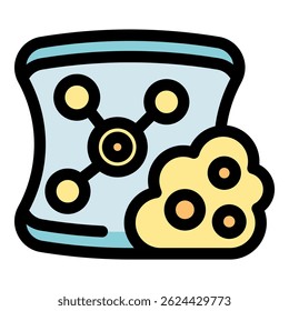 Conceito ilustrado de estrutura molecular e reação química