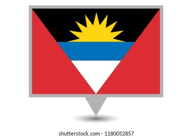 An Illustrated Country Flag of  Antigua and Barbuda