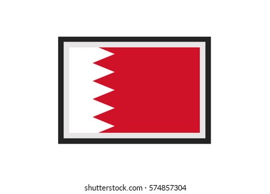 An Illustrated Country Flag of Bahrain