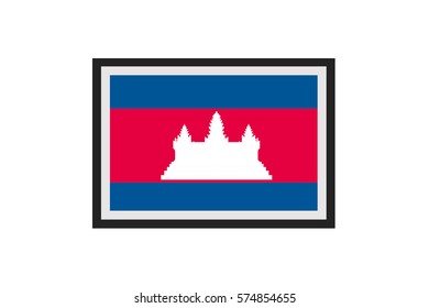 An Illustrated Country Flag of Cambodia
