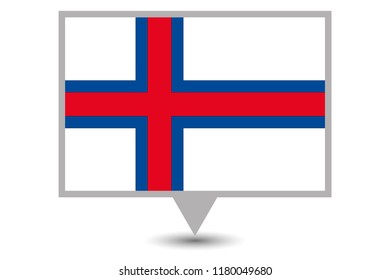 An Illustrated Country Flag of  Faroe Islands