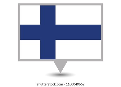 An Illustrated Country Flag of  Finland