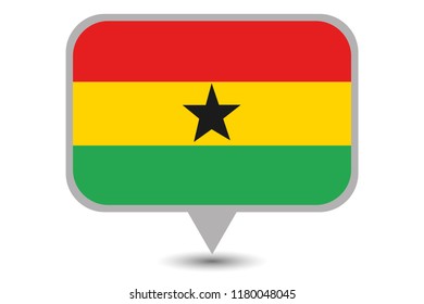 An Illustrated Country Flag of  Ghana