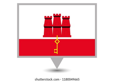 An Illustrated Country Flag of  Gibraltar