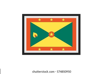 An Illustrated Country Flag of  Grenada