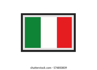 An Illustrated Country Flag of Italy