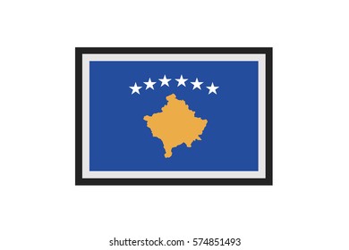 An Illustrated Country Flag of Kosovo