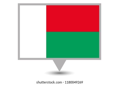 An Illustrated Country Flag of  Madagascar