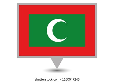 An Illustrated Country Flag of  Maldives