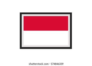 An Illustrated Country Flag of  Monaco