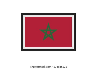 An Illustrated Country Flag of  Morocco