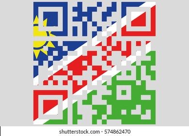 An Illustrated Country Flag of  Namibia