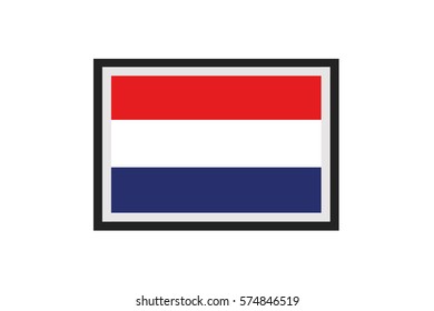 An Illustrated Country Flag of Netherlands
