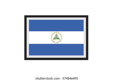 An Illustrated Country Flag of Nicaragua