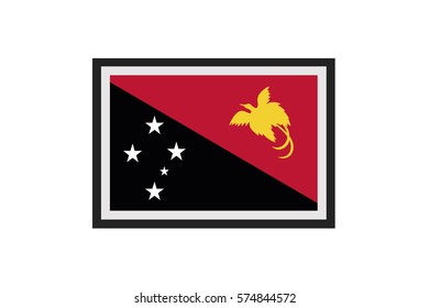 An Illustrated Country Flag of  Papua New Guinea