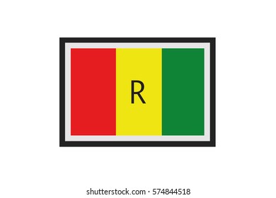 An Illustrated Country Flag of Rawanda